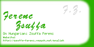 ferenc zsuffa business card